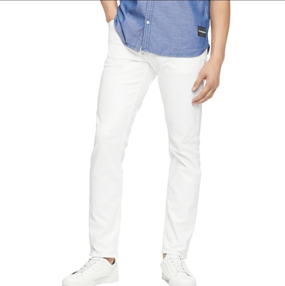 Men's white slim jeans
